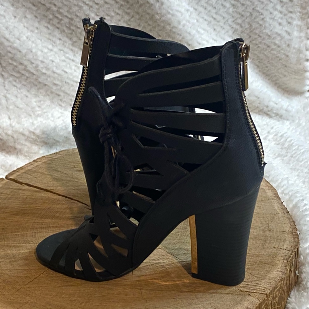 Call it Spring Black and Gold High Heels